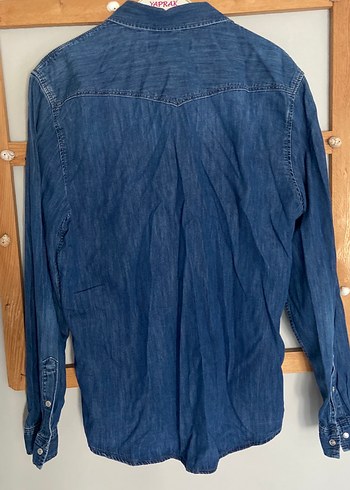 l Beden mavi Renk Mavi erkek Denim Gömlek Uzun Kollu