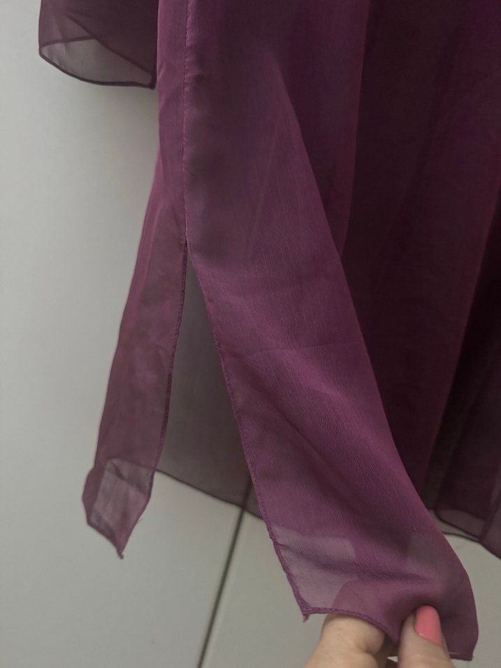 Bordo Nakışlı Plaj Elbisesi - Görsel 3