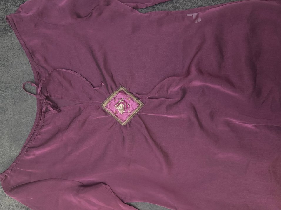 Bordo Nakışlı Plaj Elbisesi - Görsel 5