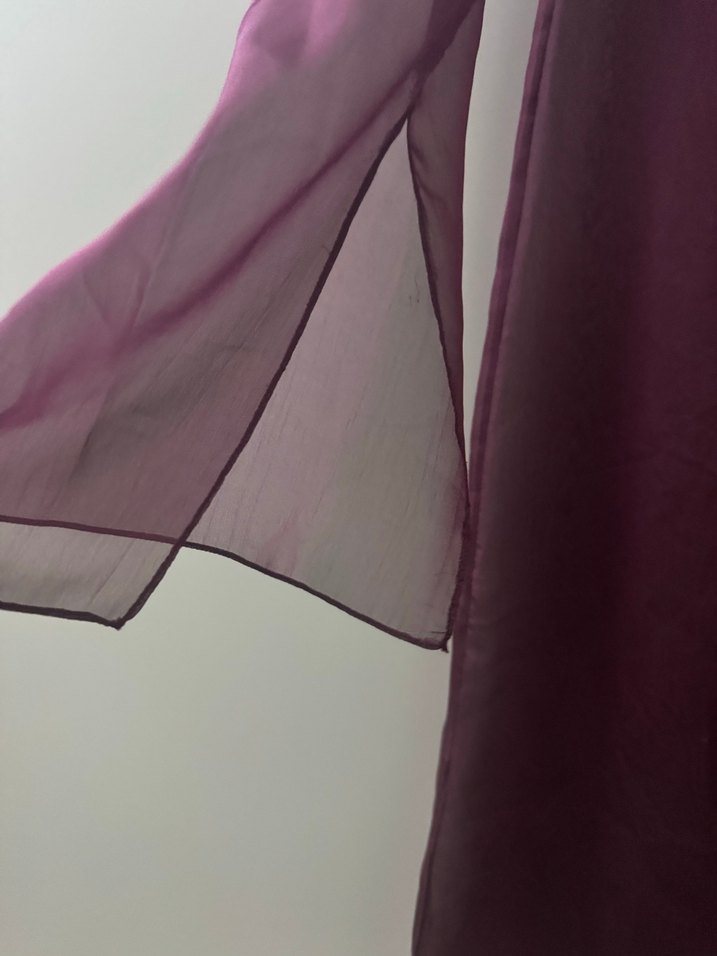 Bordo Nakışlı Plaj Elbisesi - Görsel 4