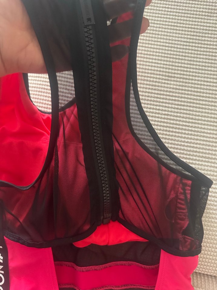 Fermuarlı Pembe İnce Askılı Kadın Mayo - Görsel 5