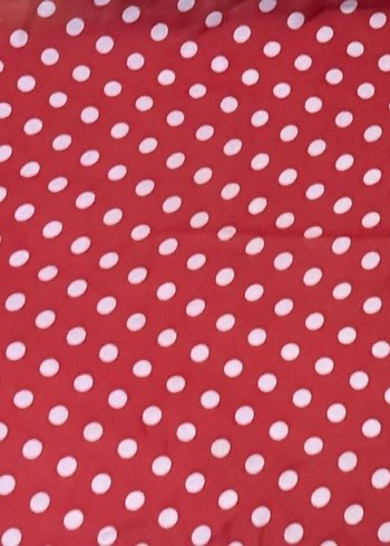 Kırmızı Beyaz Puantiyeli Fular - Görsel 2
