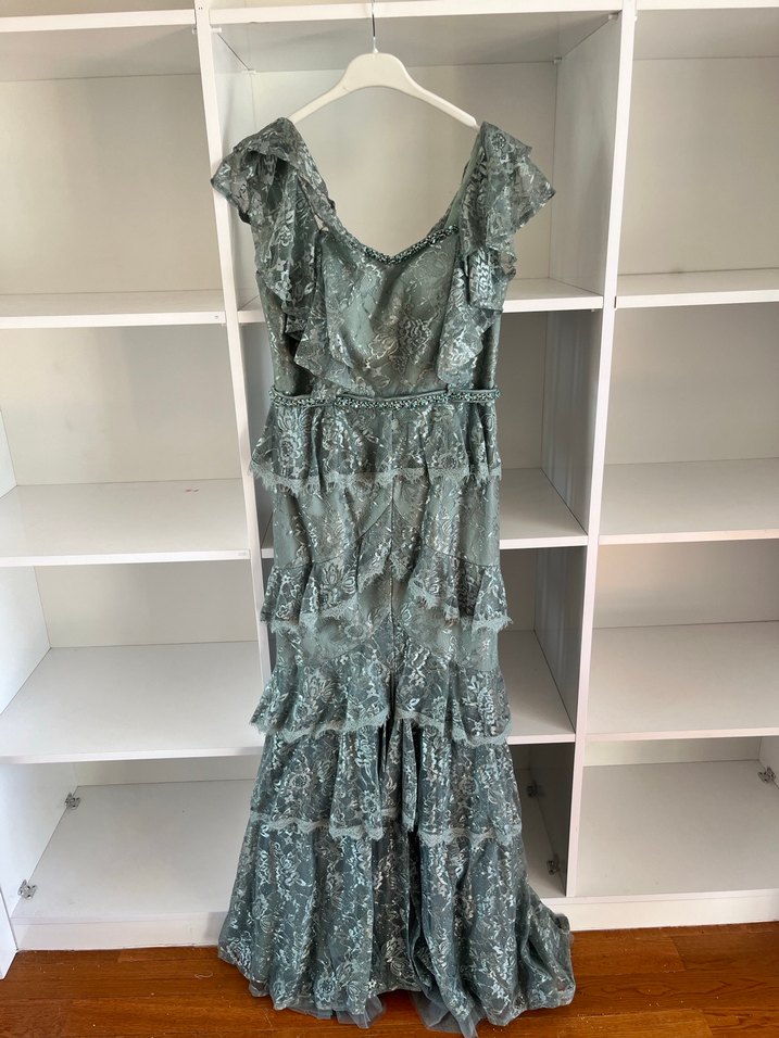 Su yeşili Abiye Elbise - Görsel 2