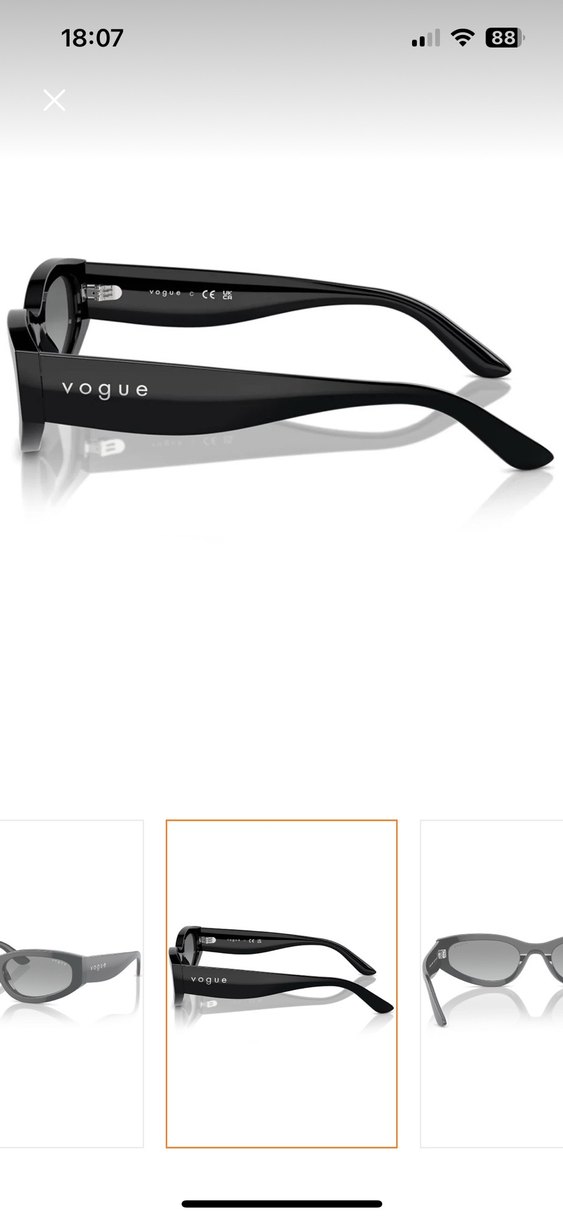 Vogue Siyah Minimalist Kadın Güneş Gözlüğü - Görsel 2