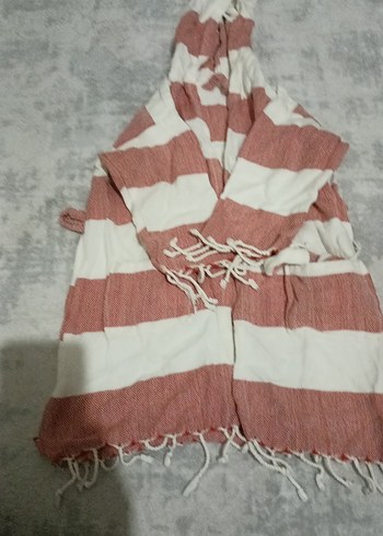 Çocuk bohem Tarz Beyaz Çizgili Bornoz - Görsel 3