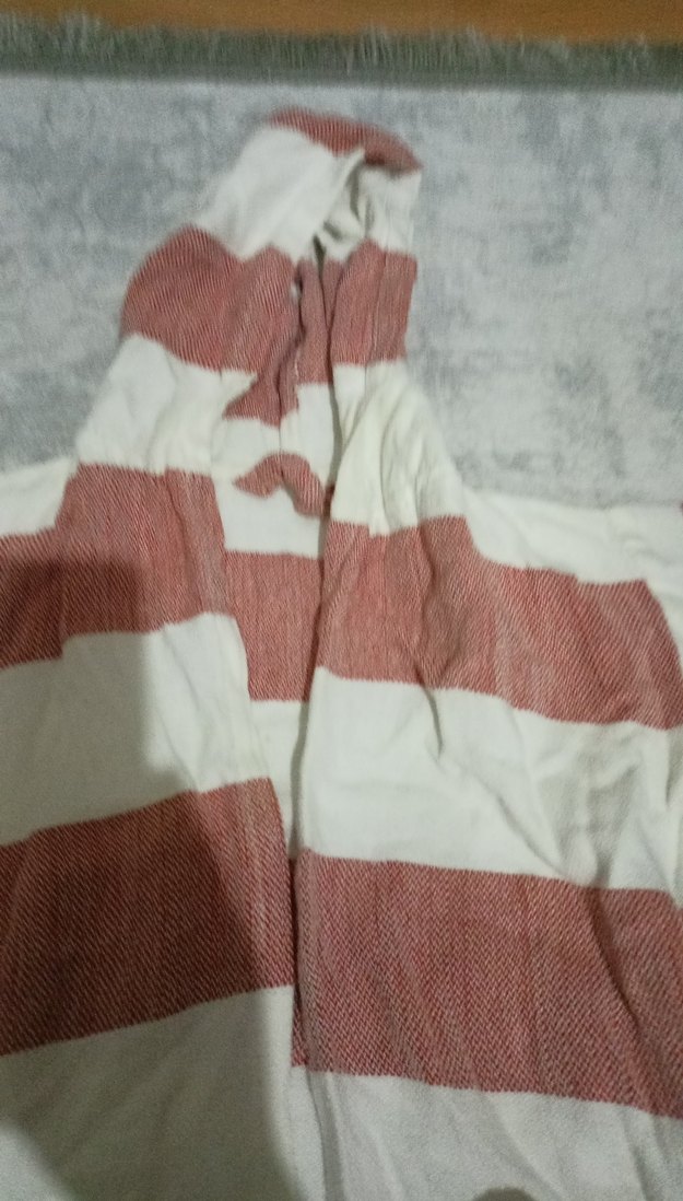 Çocuk bohem Tarz Beyaz Çizgili Bornoz - Görsel 2