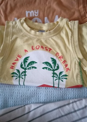 Sarı Desenli Bebek Erkek Kolsuz Body - Görsel 7