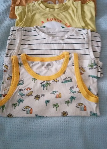 Sarı Desenli Bebek Erkek Kolsuz Body - Görsel 8