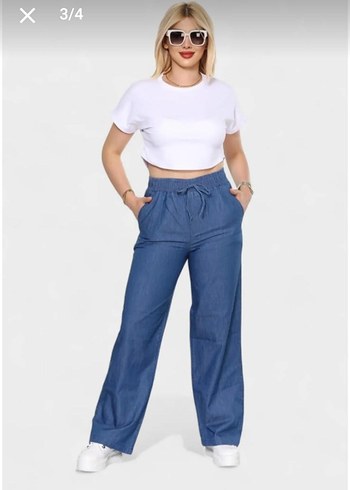 m Beden Kadın Mavi Regular Fit yumuşak Kot Pantolon