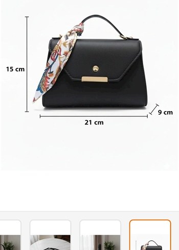 Suni  Deri Fular Detaylı Omuz&El Çantası - Görsel 5