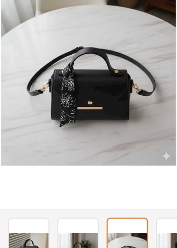 Suni  Deri Fular Detaylı Omuz&El Çantası - Görsel 3