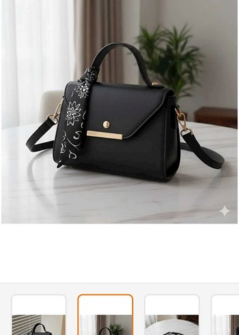 Suni  Deri Fular Detaylı Omuz&El Çantası - Görsel 2