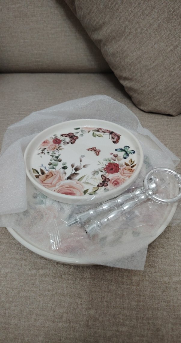 Çiçek Desenli 2 Katlı Meyvelik - Görsel 3