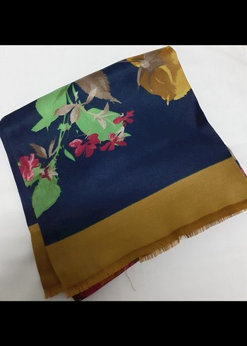 Çok Renkli Bohem İpek Şal - Görsel 3