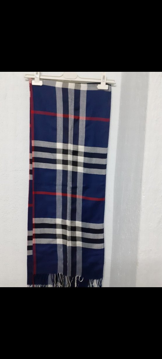 Kadın Mavi burberry şal - Görsel 4