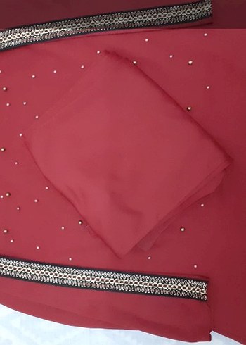 Boncuk Detaylı Kırmızı takım tunik - Görsel 4