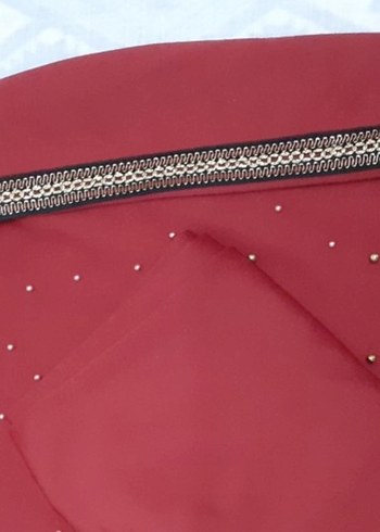 Boncuk Detaylı Kırmızı takım tunik - Görsel 2