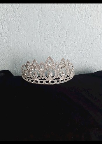 Parlak Beyaz Payetli Gelin Tacı - Görsel 2