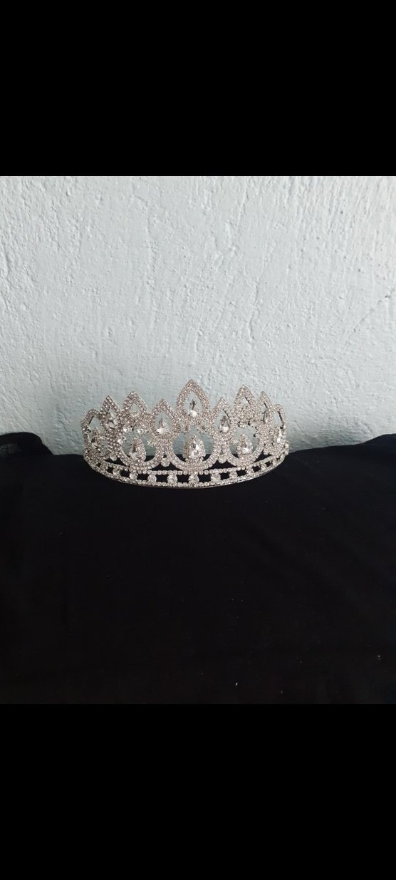Parlak Beyaz Payetli Gelin Tacı - Görsel 2