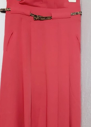 Pembe Kemerli Uzun Kadın Etek - Görsel 2