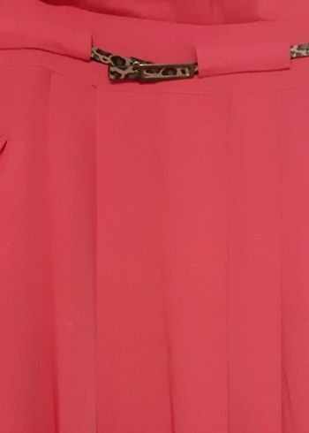 Pembe Kemerli Uzun Kadın Etek - Görsel 5