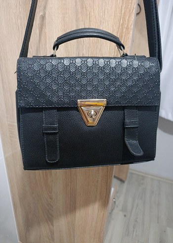 Klasik Siyah Deri Kadın Çanta - Görsel 12