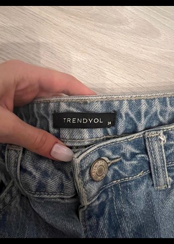 Gri Midi Boy Bol Kesim Kadın Kot Pantolon - Görsel 4