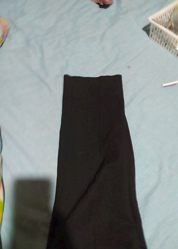 Düğmeli Siyah Kadın Kumaş Pantolon - Görsel 4