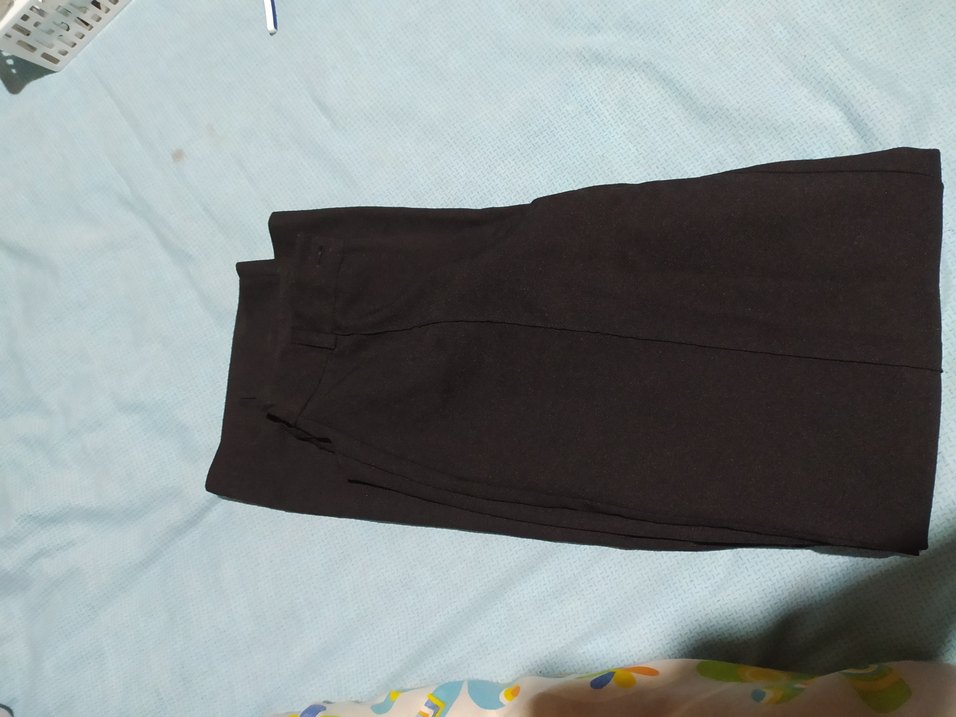 Düğmeli Siyah Kadın Kumaş Pantolon - Görsel 3