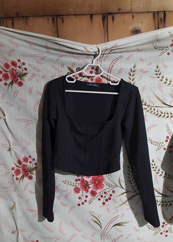 Düğmeli Siyah Kadın Bluz - Görsel 3