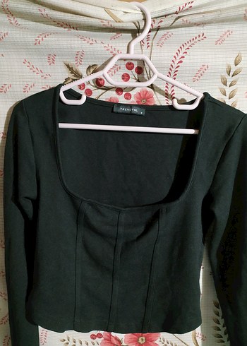 Düğmeli Siyah Kadın Bluz - Görsel 2