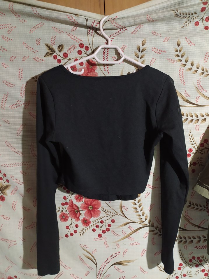 Düğmeli Siyah Kadın Bluz - Görsel 4