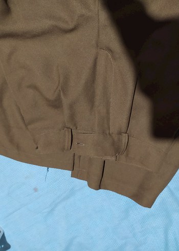 Bej Midi Rahat Kesim Kadın Kumaş Pantolon - Görsel 5