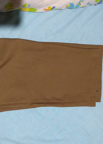 Bej Midi Rahat Kesim Kadın Kumaş Pantolon - Görsel 3