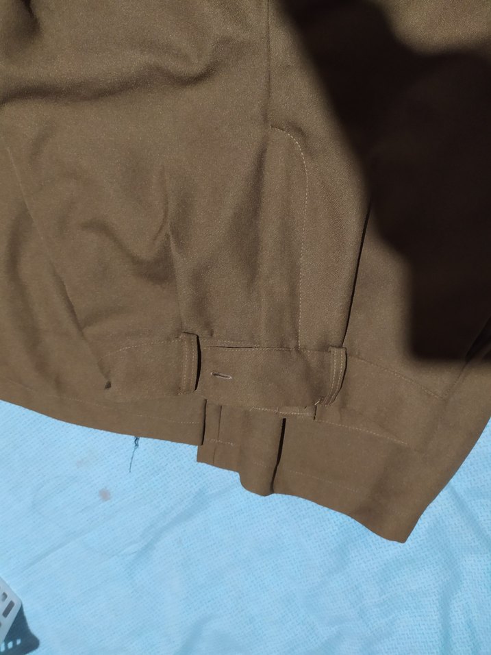 Bej Midi Rahat Kesim Kadın Kumaş Pantolon - Görsel 5