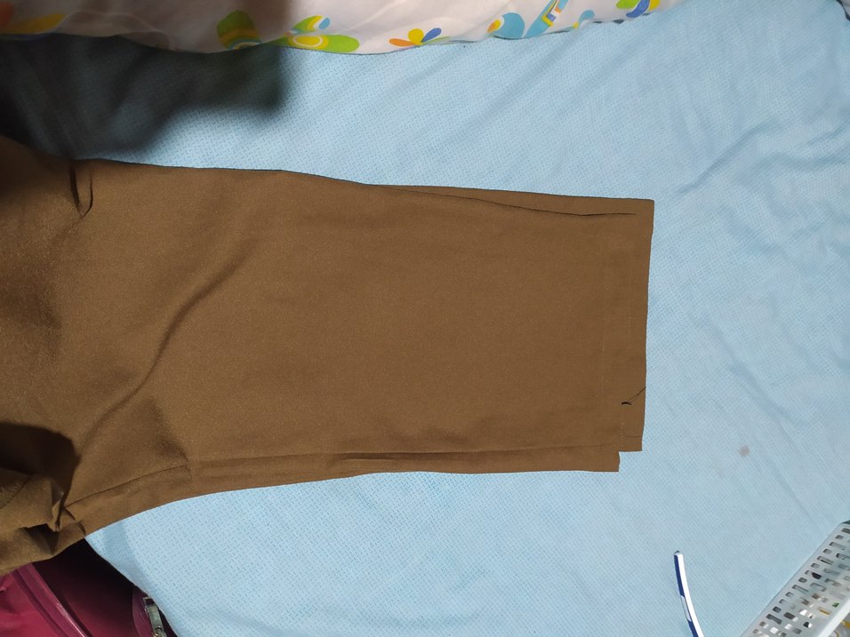 Bej Midi Rahat Kesim Kadın Kumaş Pantolon - Görsel 3