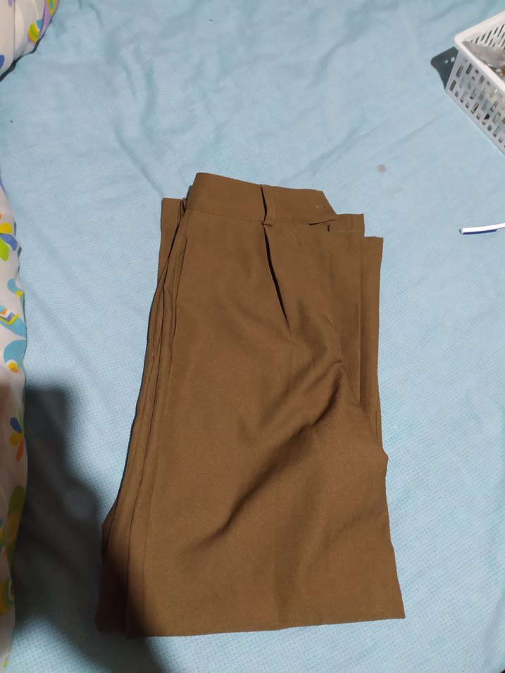 Bej Midi Rahat Kesim Kadın Kumaş Pantolon - Görsel 4