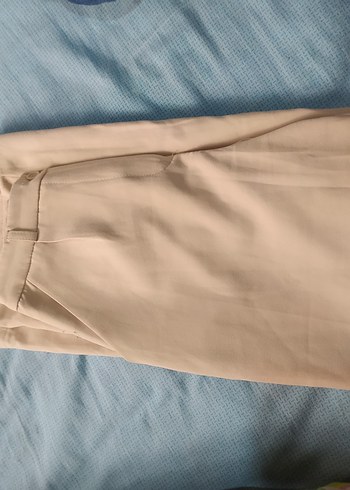 Bej Midi Kumaş Kadın Pantolon - Görsel 5