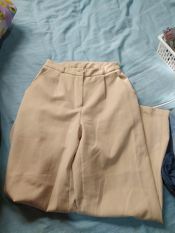 Bej Midi Kumaş Kadın Pantolon - Görsel 3