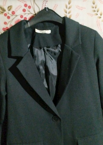 Kadın Siyah Düğmeli Blazer Ceket - Görsel 4