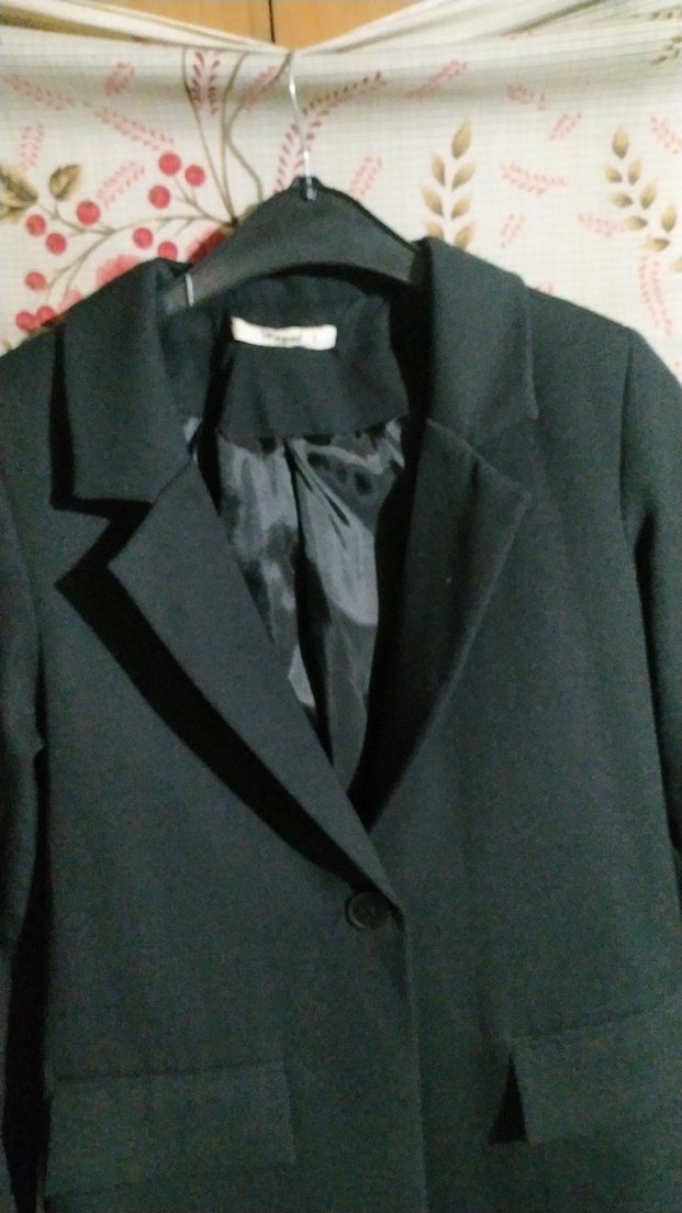 Kadın Siyah Düğmeli Blazer Ceket - Görsel 4