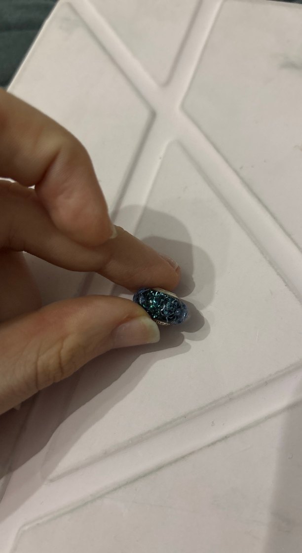 Koyu mavi murano cam charm - Görsel 3