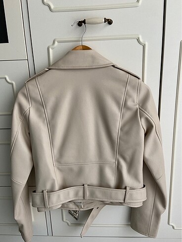 Zara ZARA BEJ DERİ BİKER CEKET