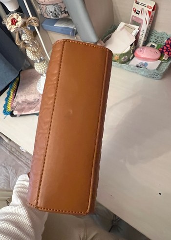 Kahverengi Deri Kadın Omuz Çantası - Görsel 5