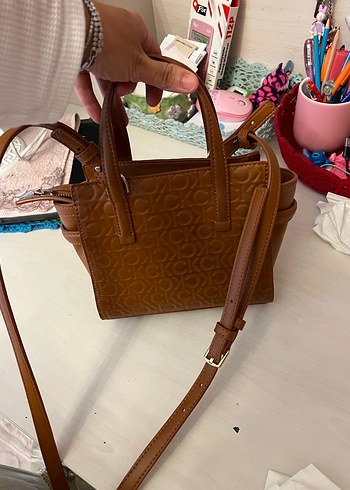 Kahverengi Deri Kadın Omuz Çantası - Görsel 6