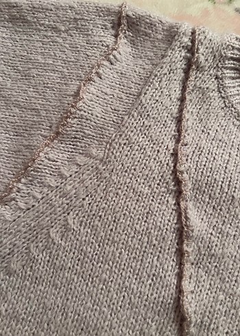 Bohem lila Örgü Kadın Kazak - Görsel 3