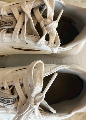 Beyaz Bağcıklı Kadın Spor Ayakkabı - Görsel 5