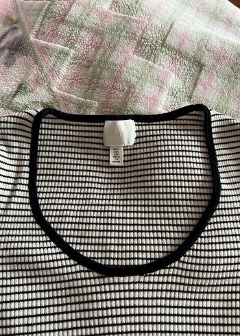 Çizgili Uzun Kollu Triko Bluz - Görsel 3