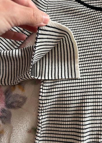 Çizgili Uzun Kollu Triko Bluz - Görsel 2