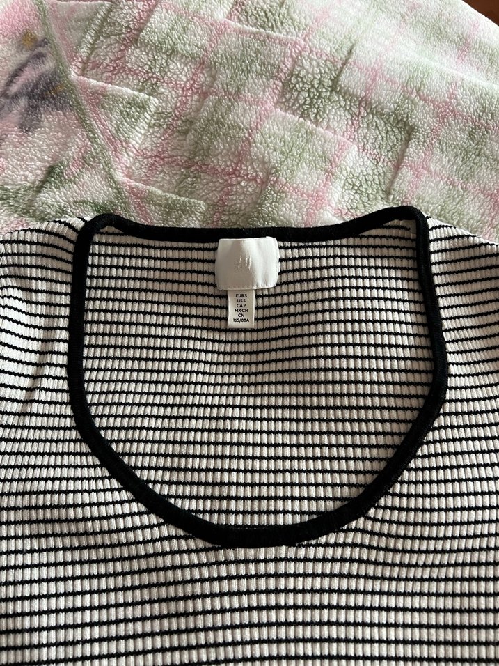 Çizgili Uzun Kollu Triko Bluz - Görsel 3